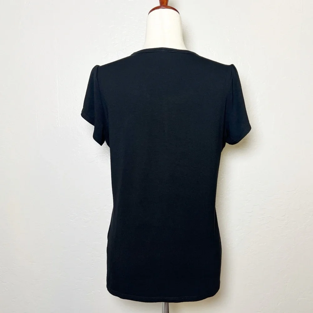 •SWING CONTROL• Petal Sleeve Jersey Knit Top in Black Size‎ S Golf Athleisure - Picture 3 of 12